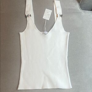 Nwt ecru White Ribbed Women's Top